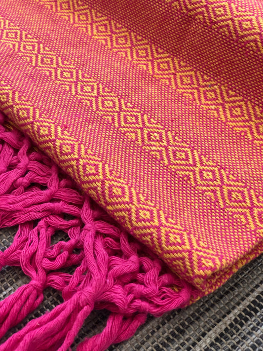 Mexican Rebozo Shawl - Pink Lotus - Lola My Love