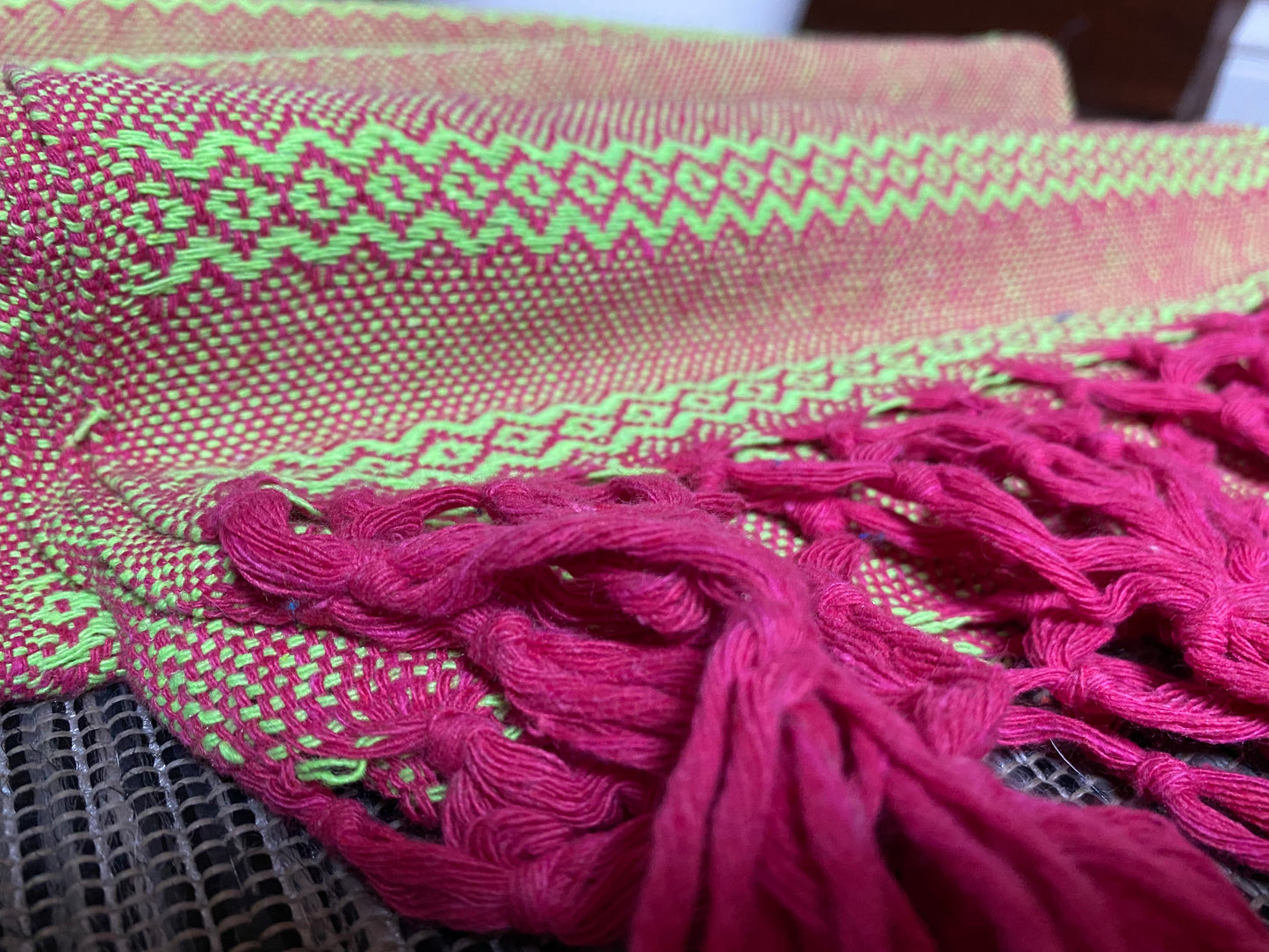 Mexican Rebozo Shawl - Strawberry & Lime - Rebozo Shop Lola My Love