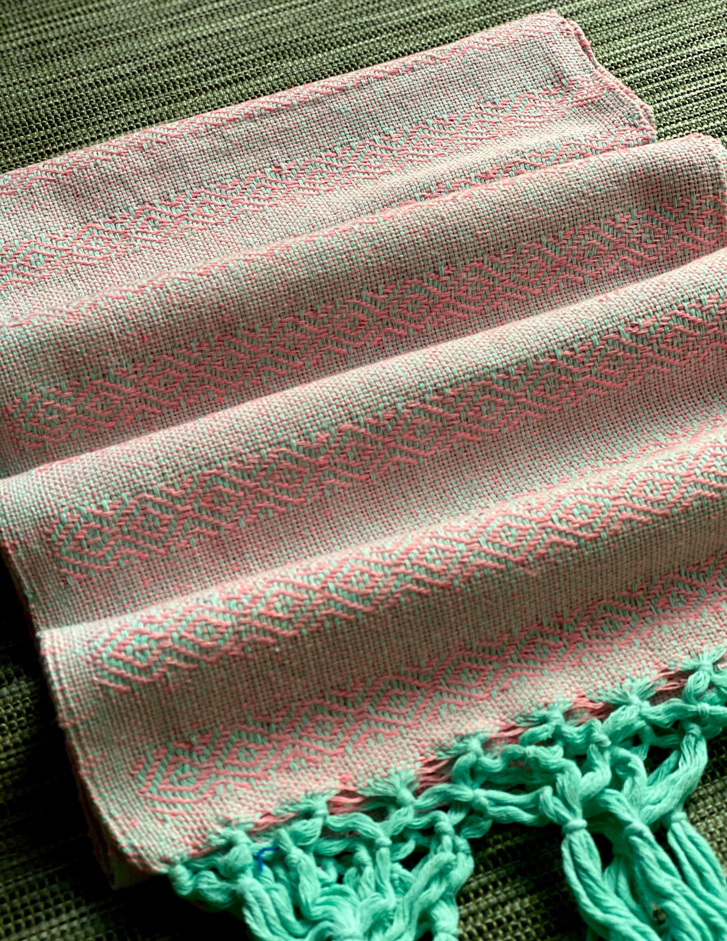 Mexican Rebozo Shawl - Aqua Pink - Rebozo Shop Lola My Love