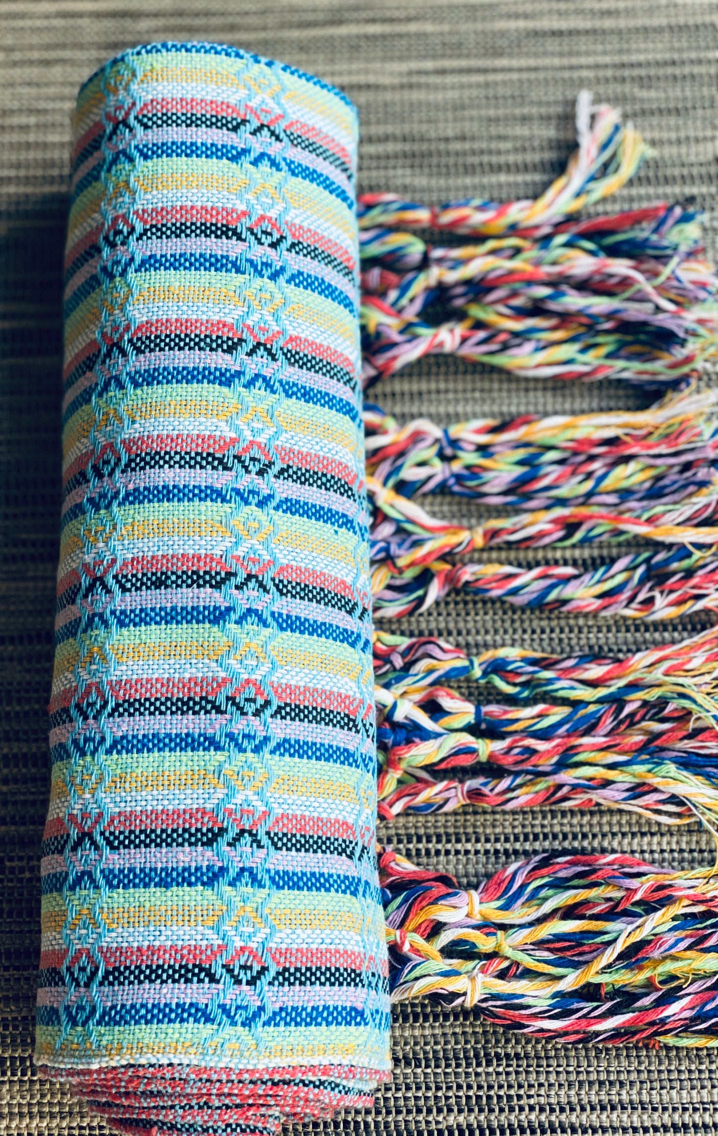 Mexican Rebozo Shawl - Arctic Blue Rainbow - Rebozo Shop Lola My Love