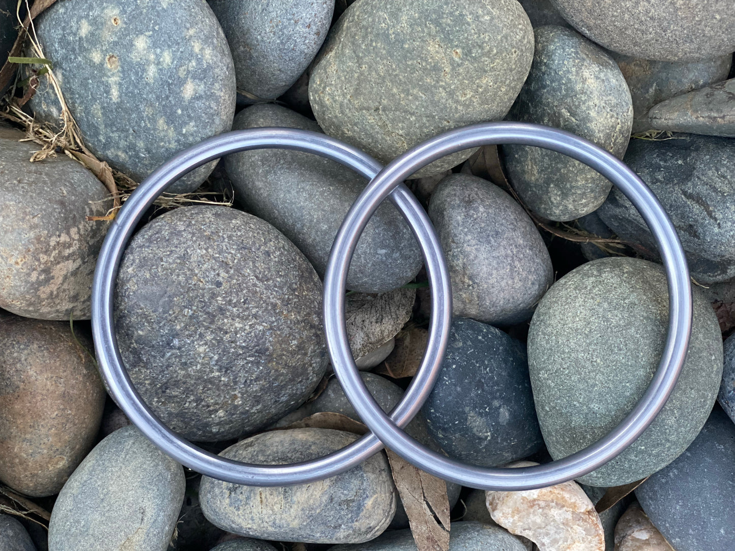 Hand Buffed Large Aluminum Sling Ring- Slate