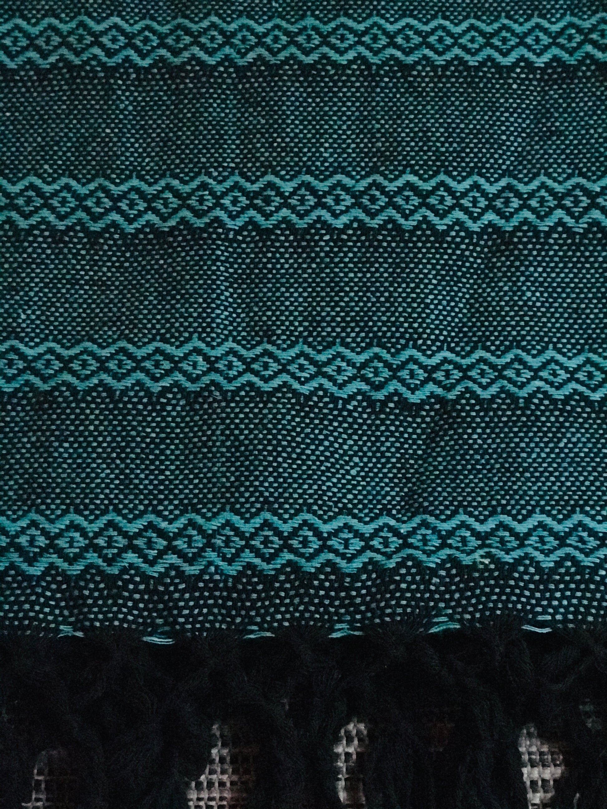 Mexican Rebozo Shawl - Deep Aqua - Lola My Love