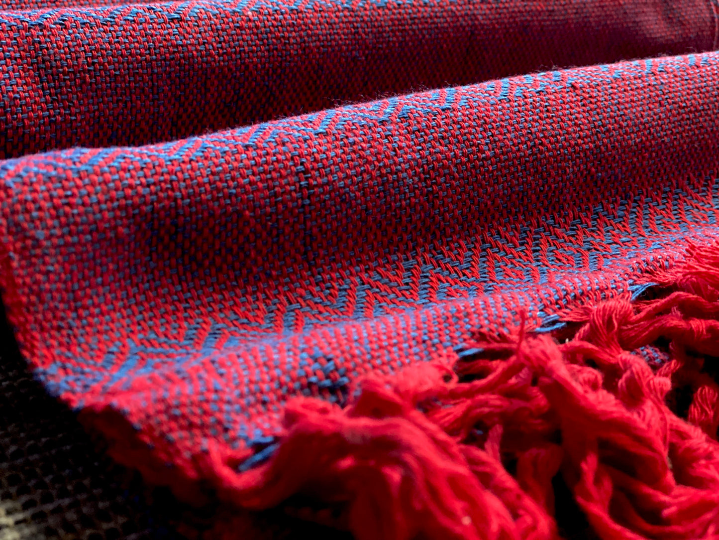 Mexican Rebozo Shawl - Red & Blue - Rebozo Shop Lola My Love