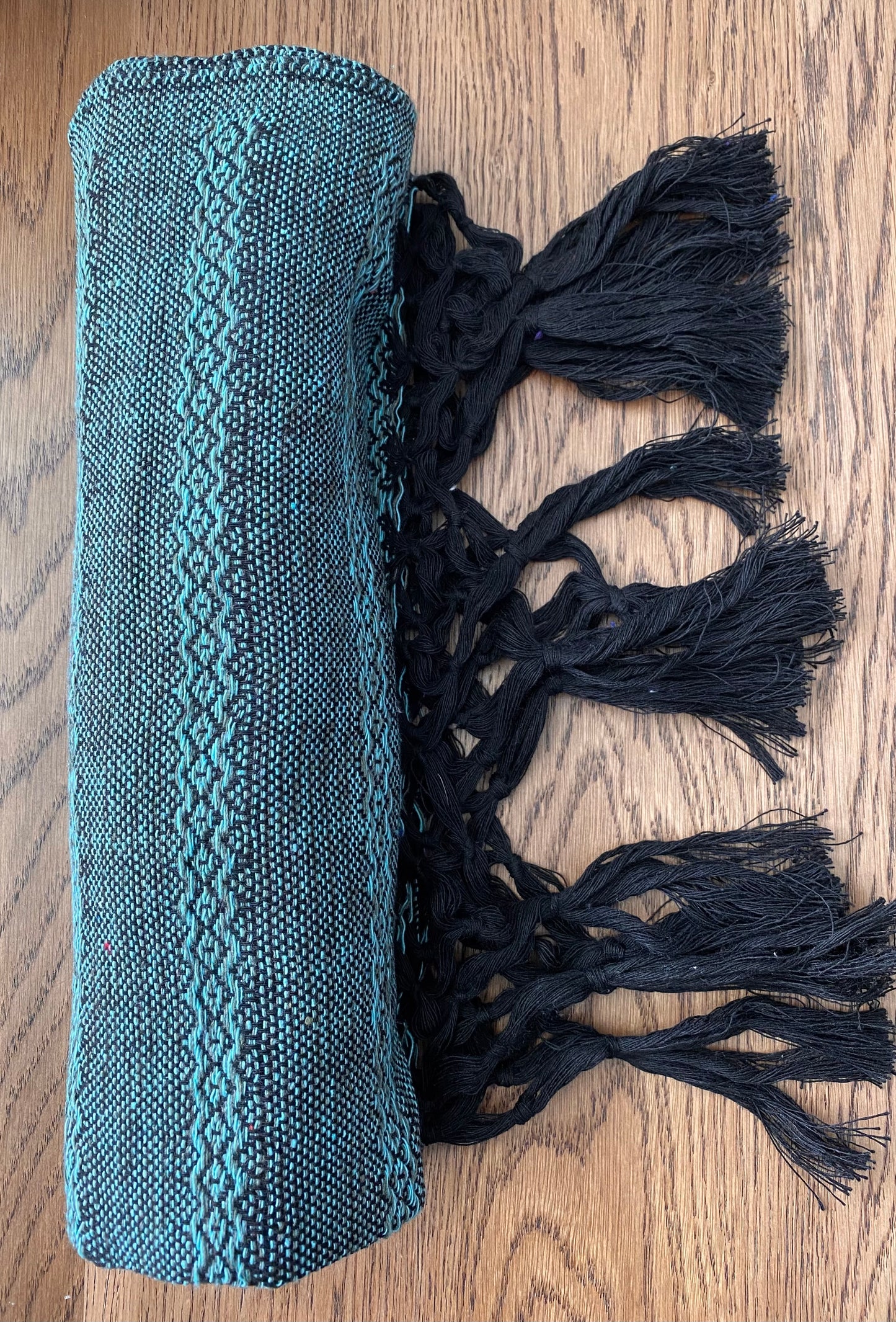 Mexican Rebozo Shawl - Deep Aqua - Lola My Love