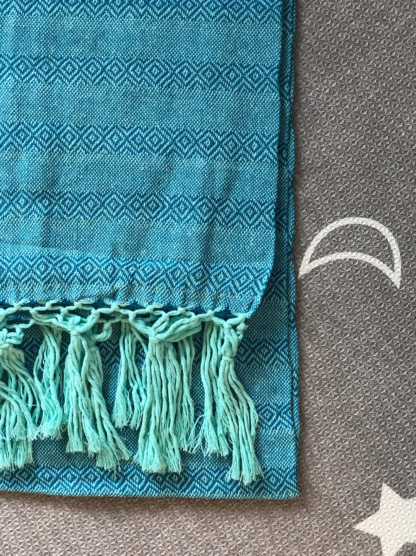 Mexican Rebozo Shawl - Blue Lagoon - Lola My Love