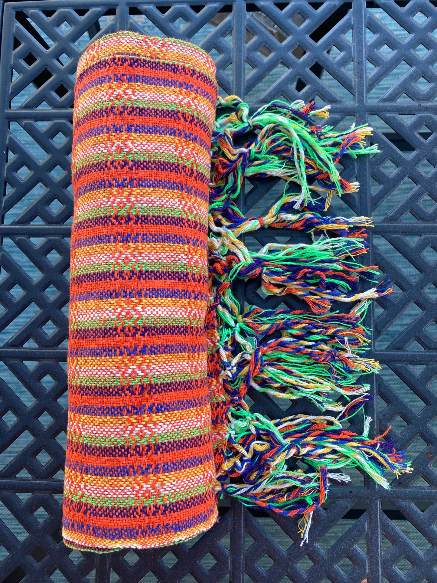 Unique Piece- Mexican Cotton Rebozo & Baby Wrap - Sunset Rainbow