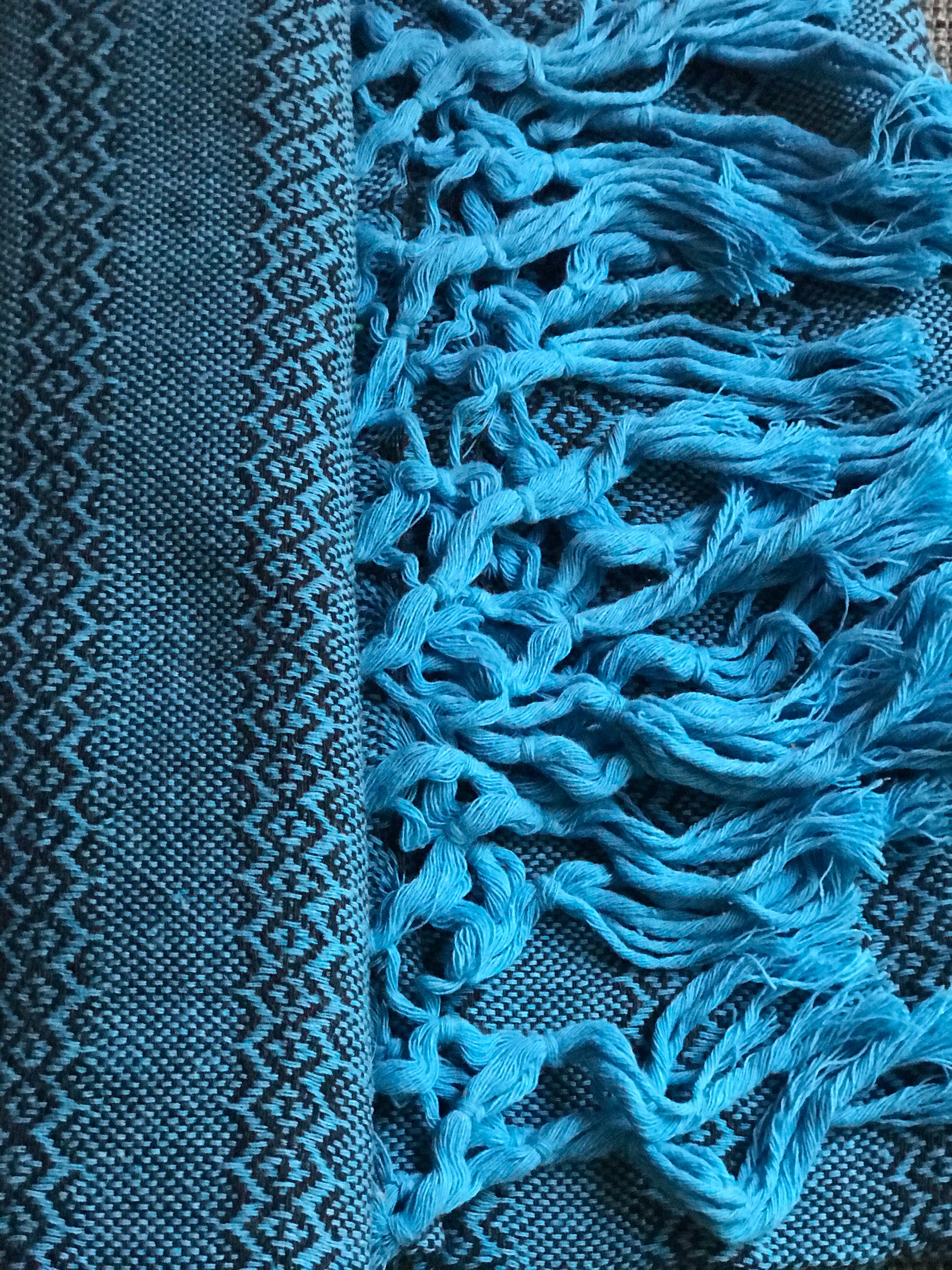 Mexican Rebozo Shawl - Blue Stone - Lola My Love