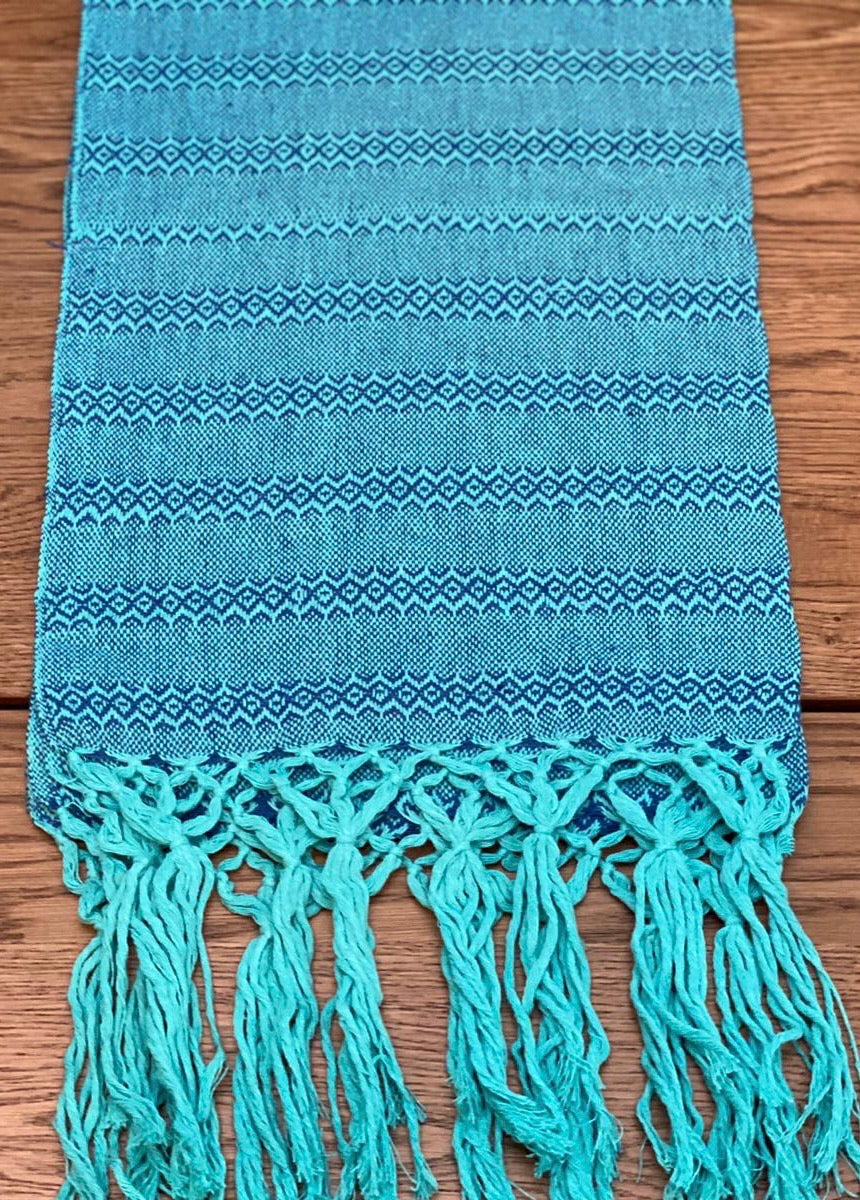 Mexican Rebozo Shawl - Blue Lagoon - Lola My Love