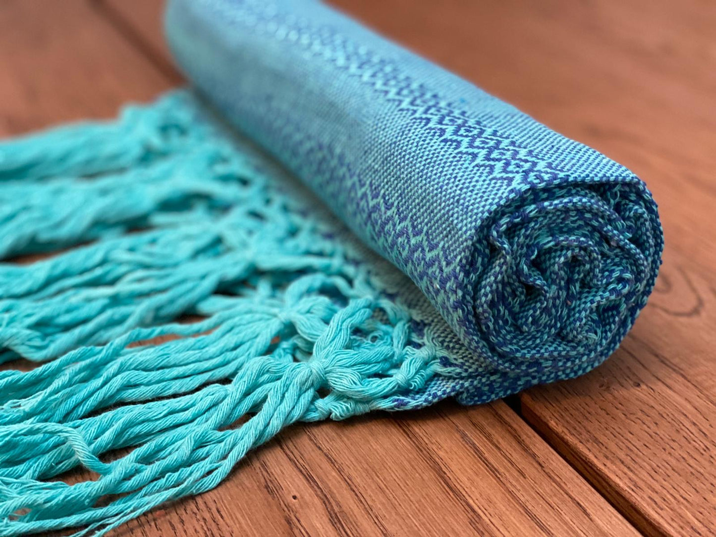 Mexican Rebozo Shawl - Blue Lagoon - Lola My Love