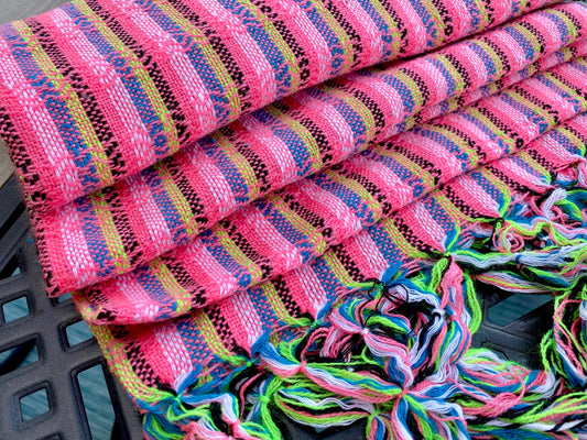 Mexican Cotton Rebozo & Baby Wrap - Pink Sugar Rainbow