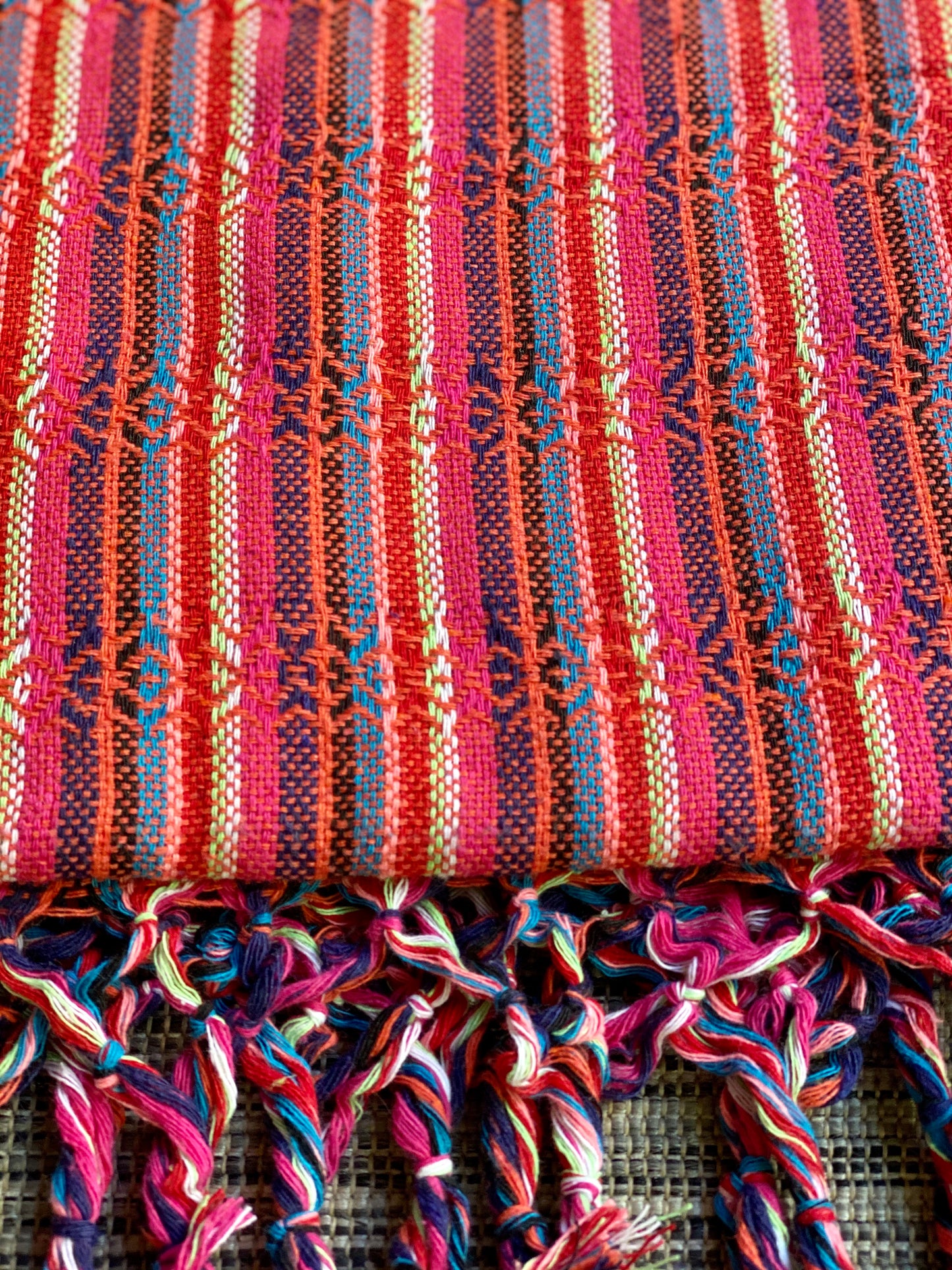Mexican Rebozo Shawl - Coral Rainbow - Rebozo Shop Lola My Love