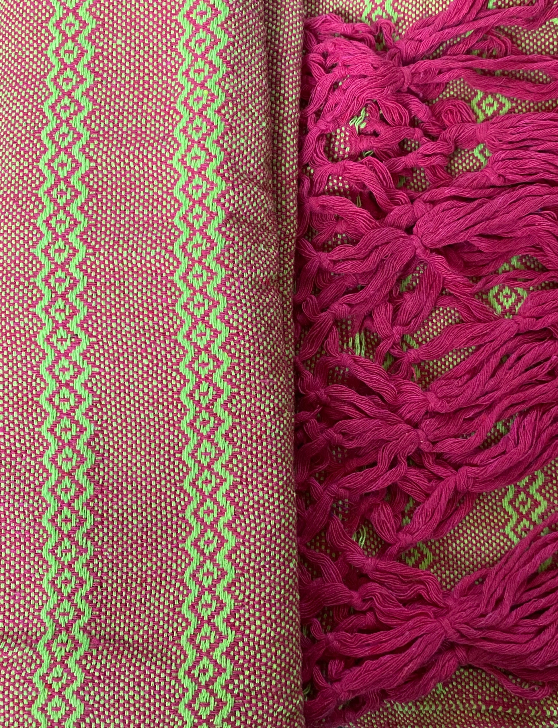 Mexican Rebozo Shawl - Strawberry & Lime - Rebozo Shop Lola My Love