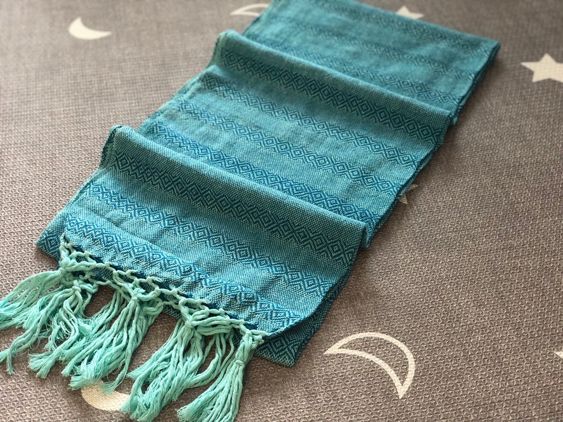 Mexican Rebozo Shawl - Blue Lagoon - Lola My Love