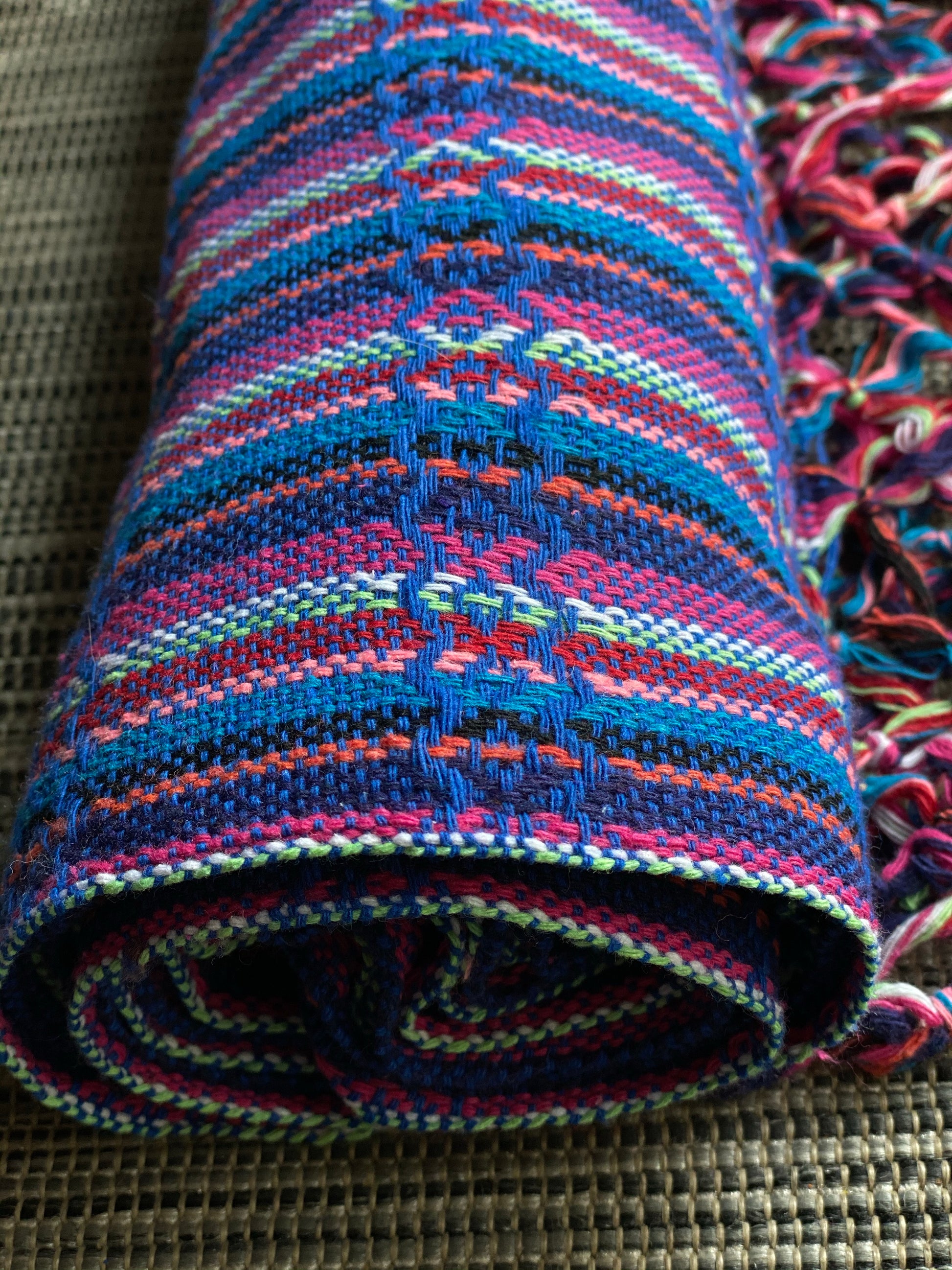 Mexican Rebozo Shawl - Lapis Rainbow - Rebozo Shop Lola My Love