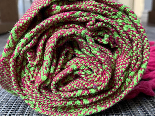 Mexican Rebozo Shawl - Strawberry & Lime - Rebozo Shop Lola My Love