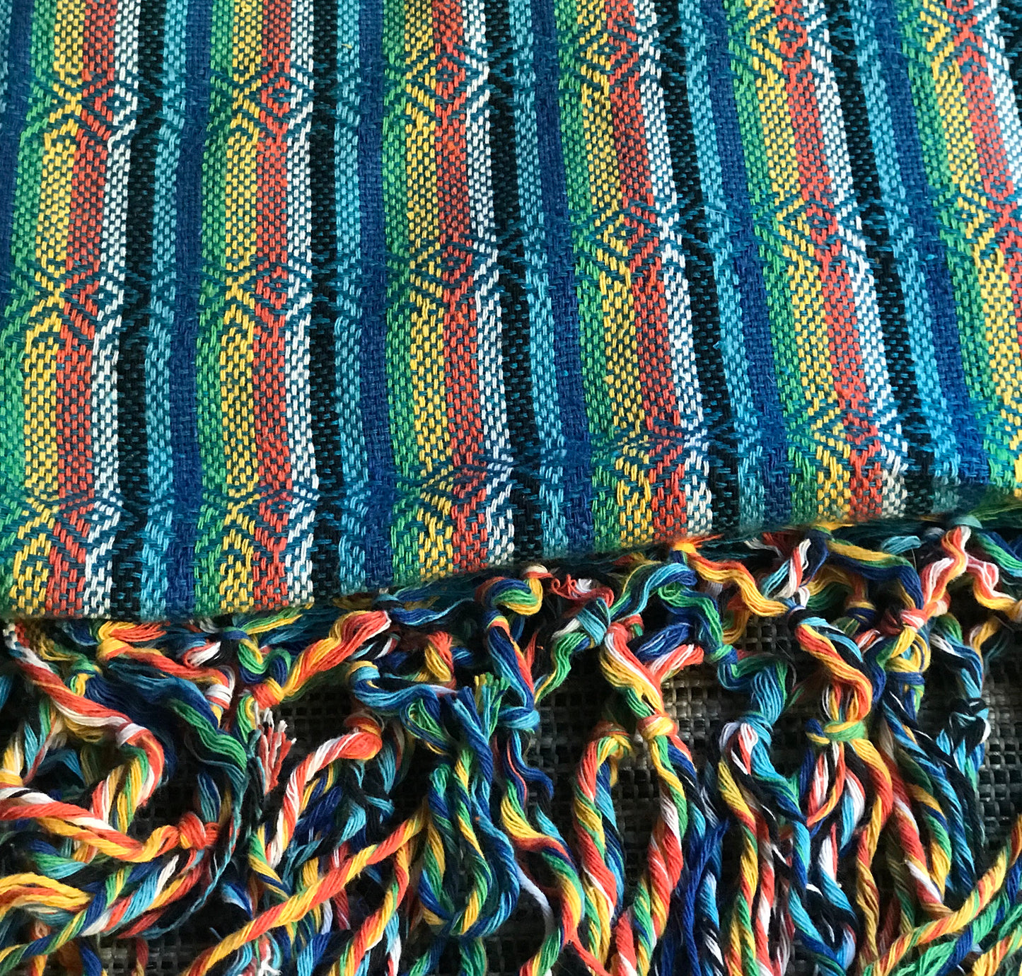 Mexican Rebozo Shawl - Blue Rainbow - Lola My Love