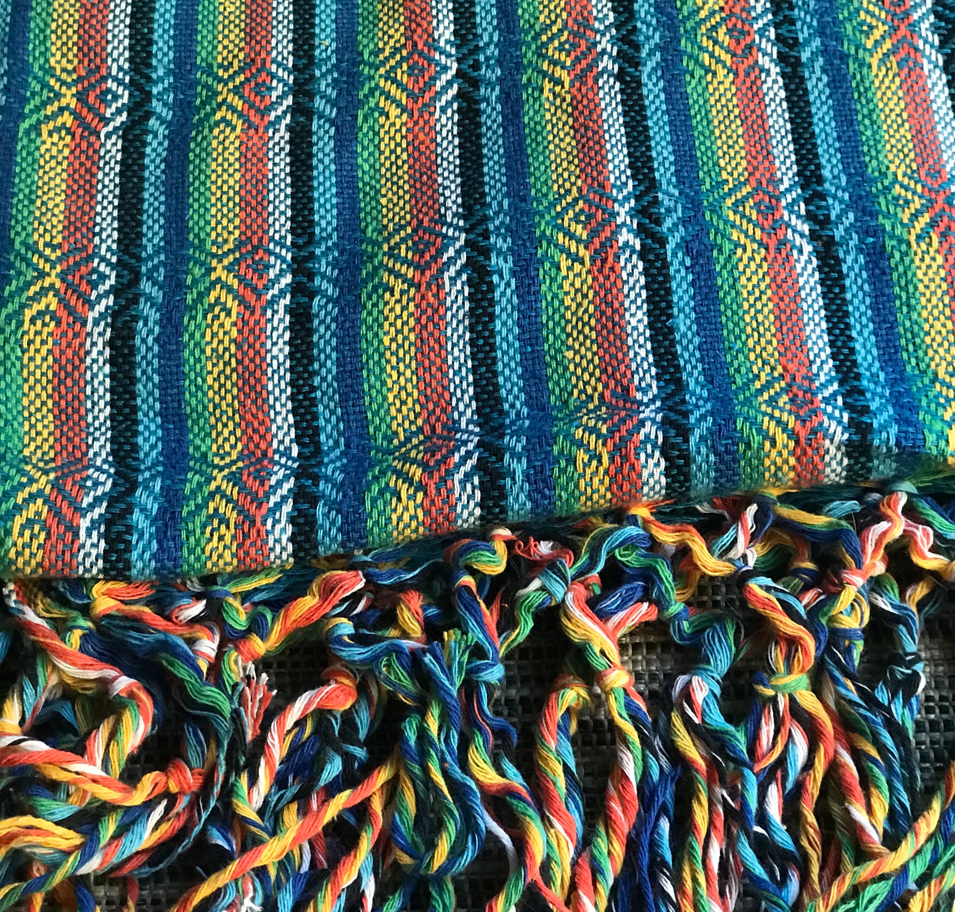 Mexican Rebozo Shawl - Blue Rainbow - Lola My Love