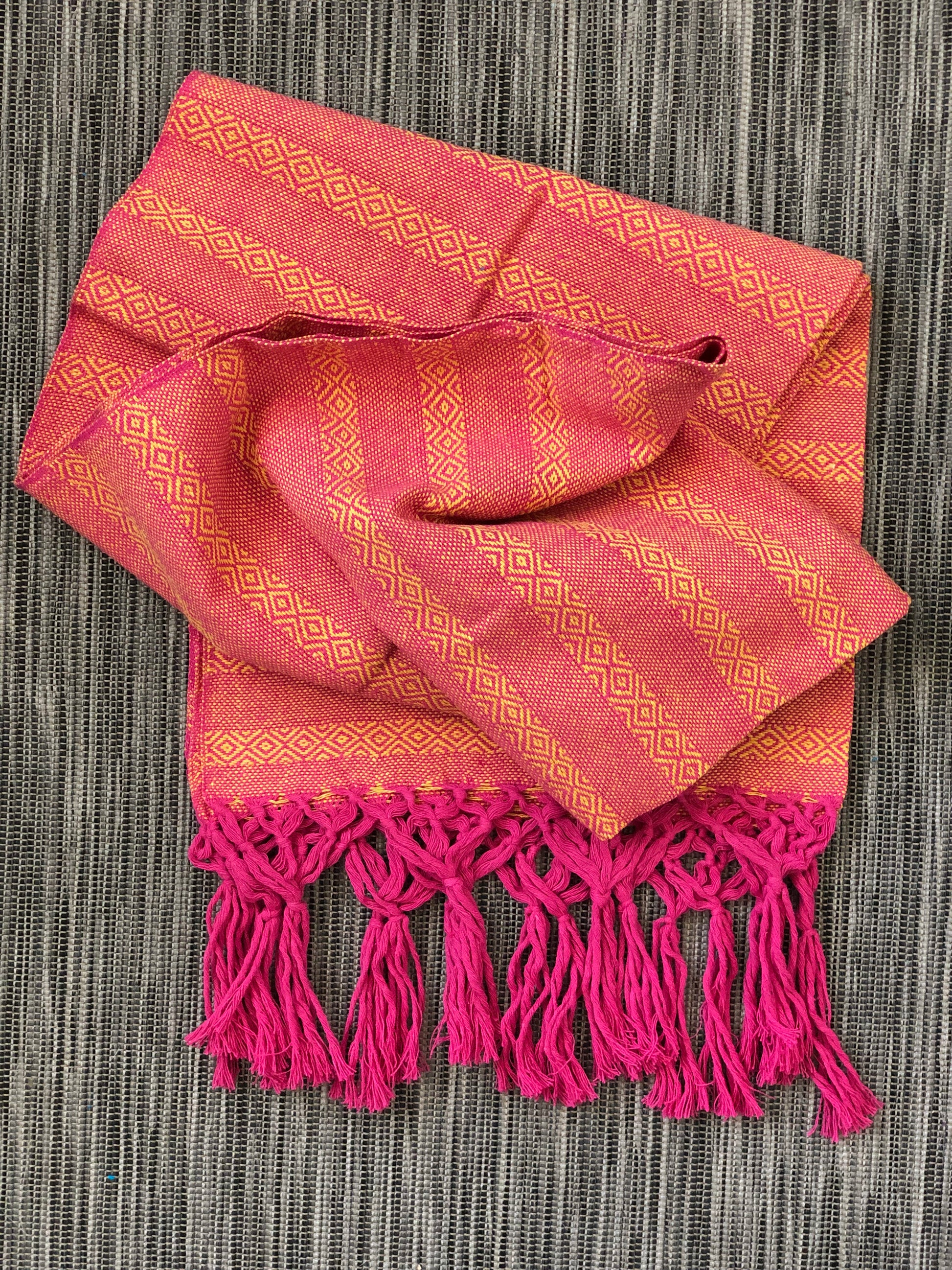 Mexican Rebozo Shawl - Pink Lotus - Lola My Love
