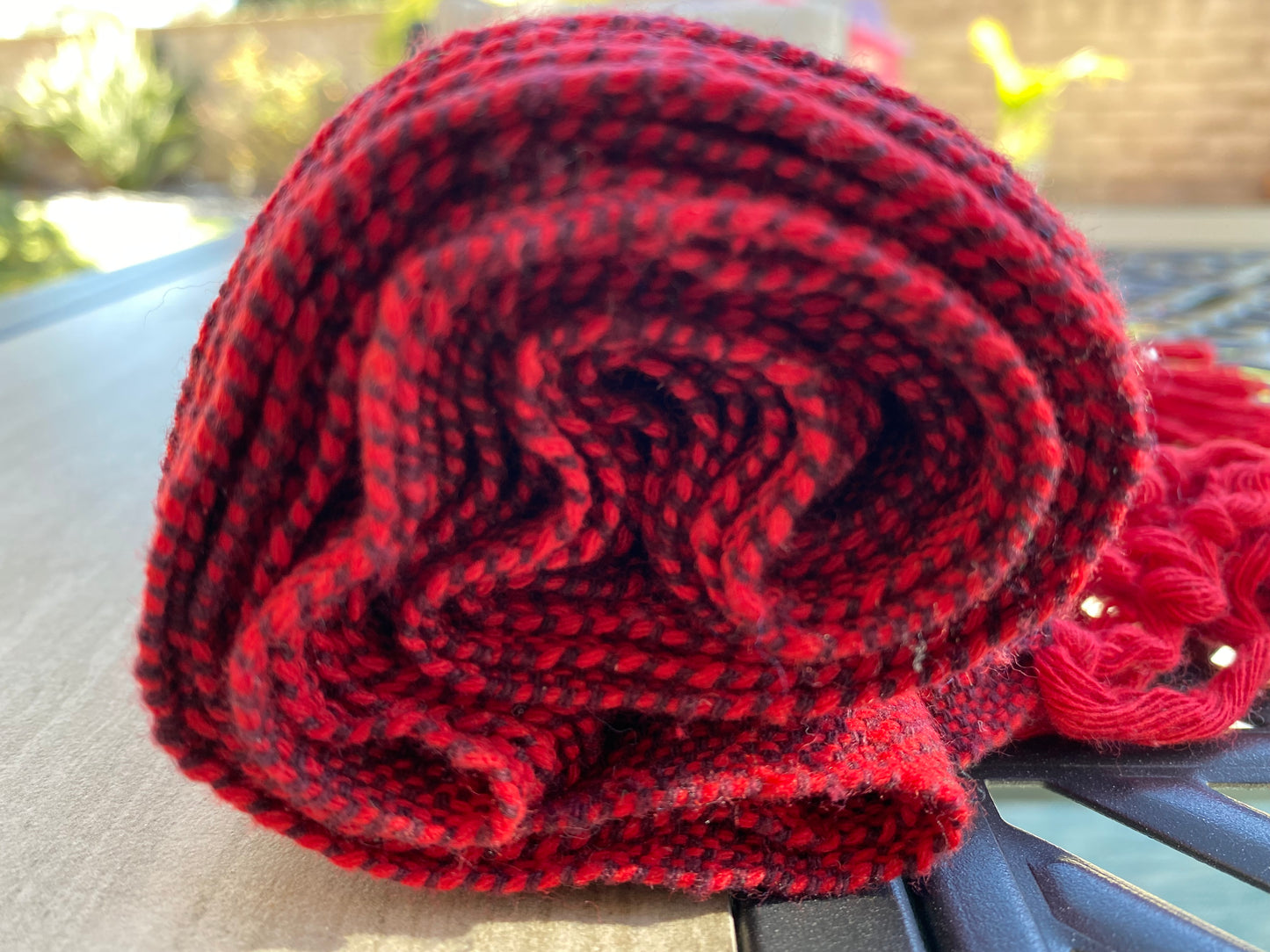 Châle et Porte-Bébé Rebozo en Coton Mexicain - Chocolat Rouge