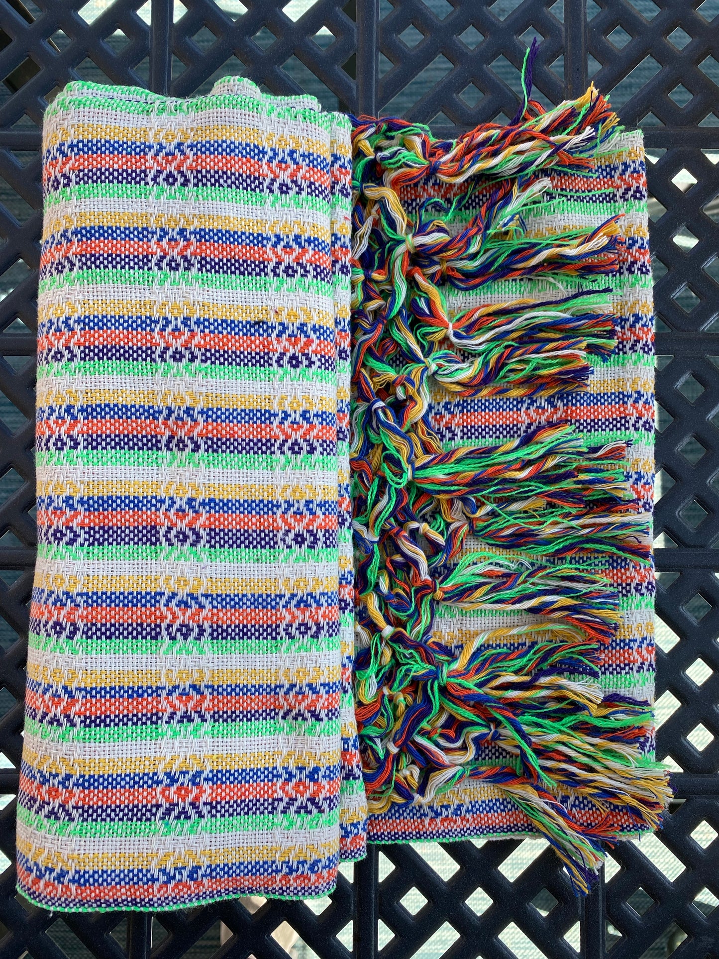 Mexican Cotton Rebozo & Baby Wrap - Bleached Rainbow
