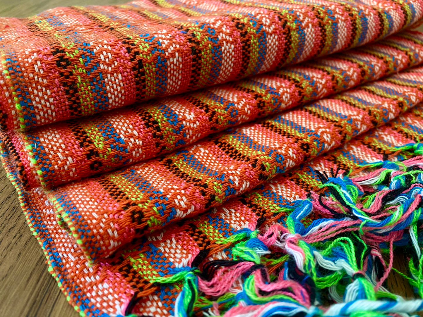 Mexican Rebozo Shawl - Pink Rainbow - Rebozo Shop Lola My Love