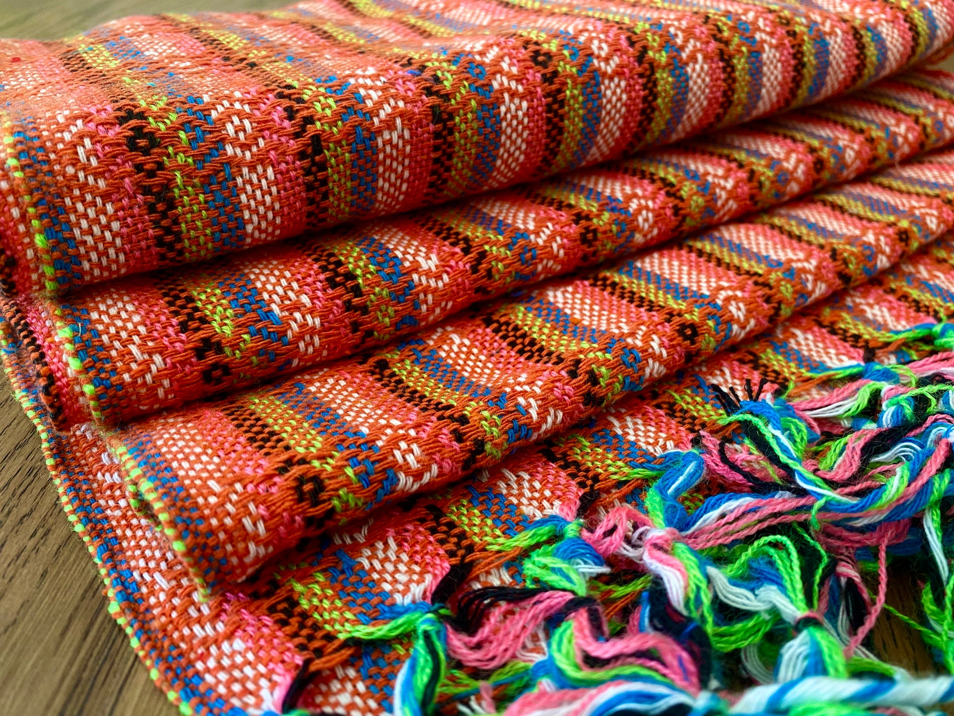 Mexican Rebozo Shawl - Pink Rainbow - Rebozo Shop Lola My Love