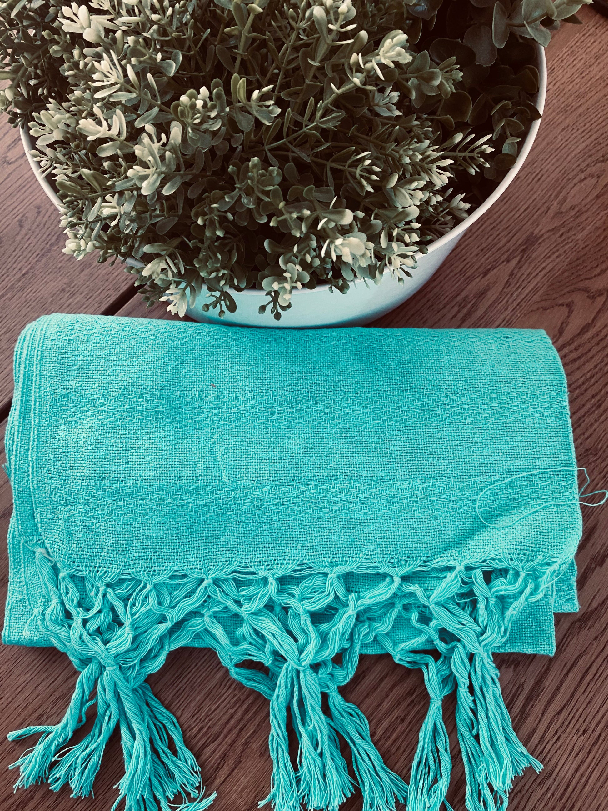 Mexican Rebozo Shawl - True Aqua - Rebozo Shop Lola My Love