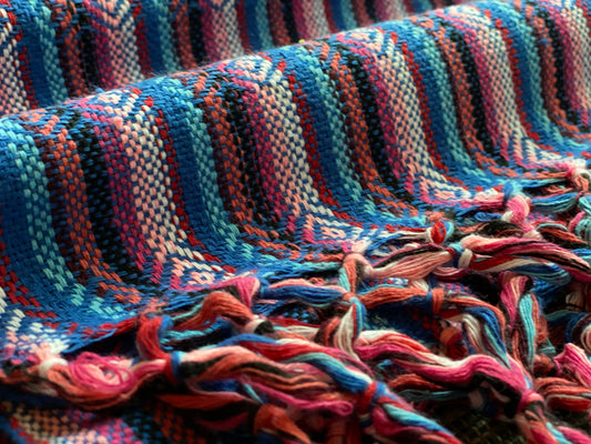 Mexican Rebozo Shawl - Ocean Rainbow - Rebozo Shop Lola My Love