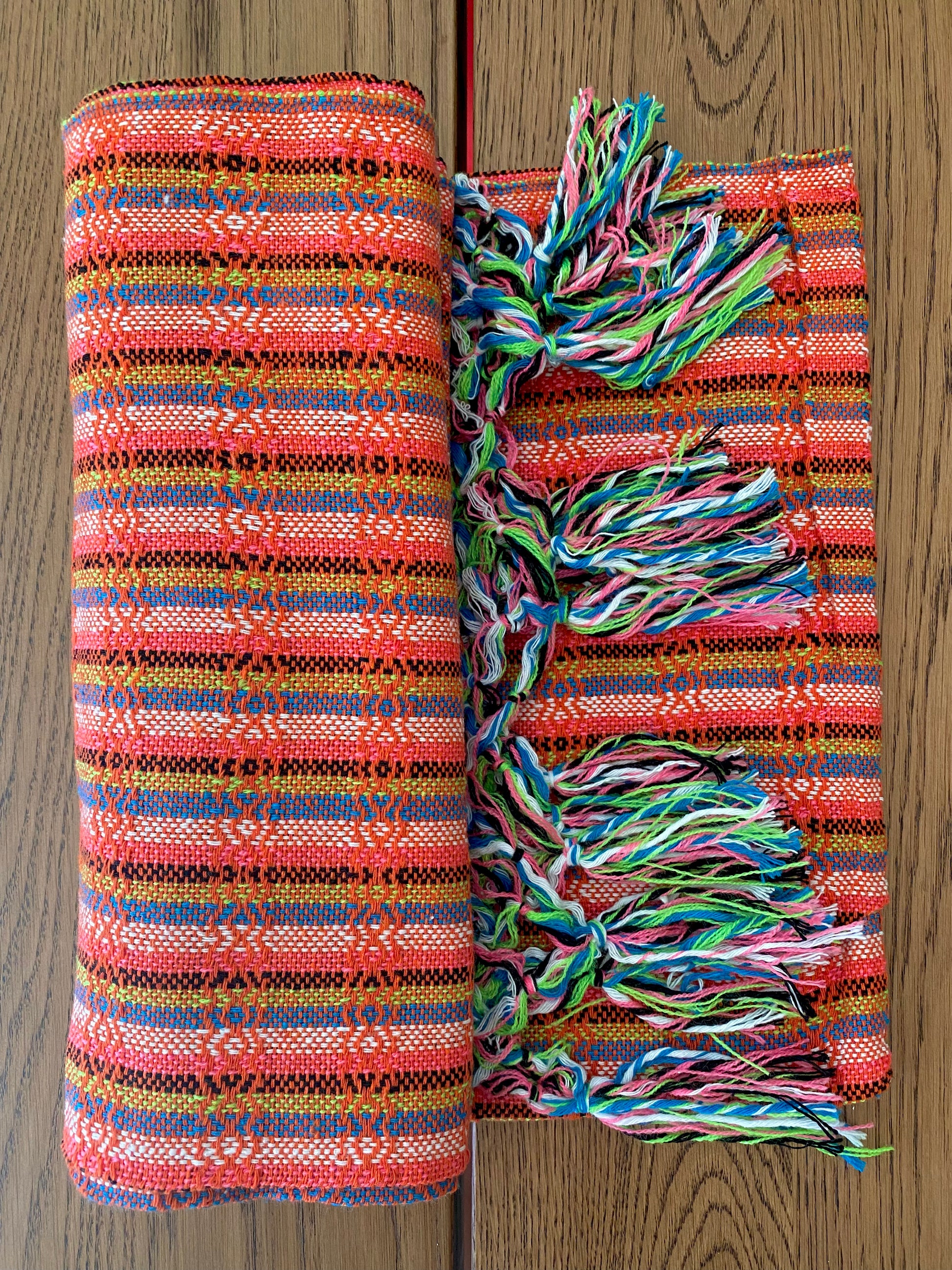 Mexican Rebozo Shawl - Pink Rainbow - Rebozo Shop Lola My Love