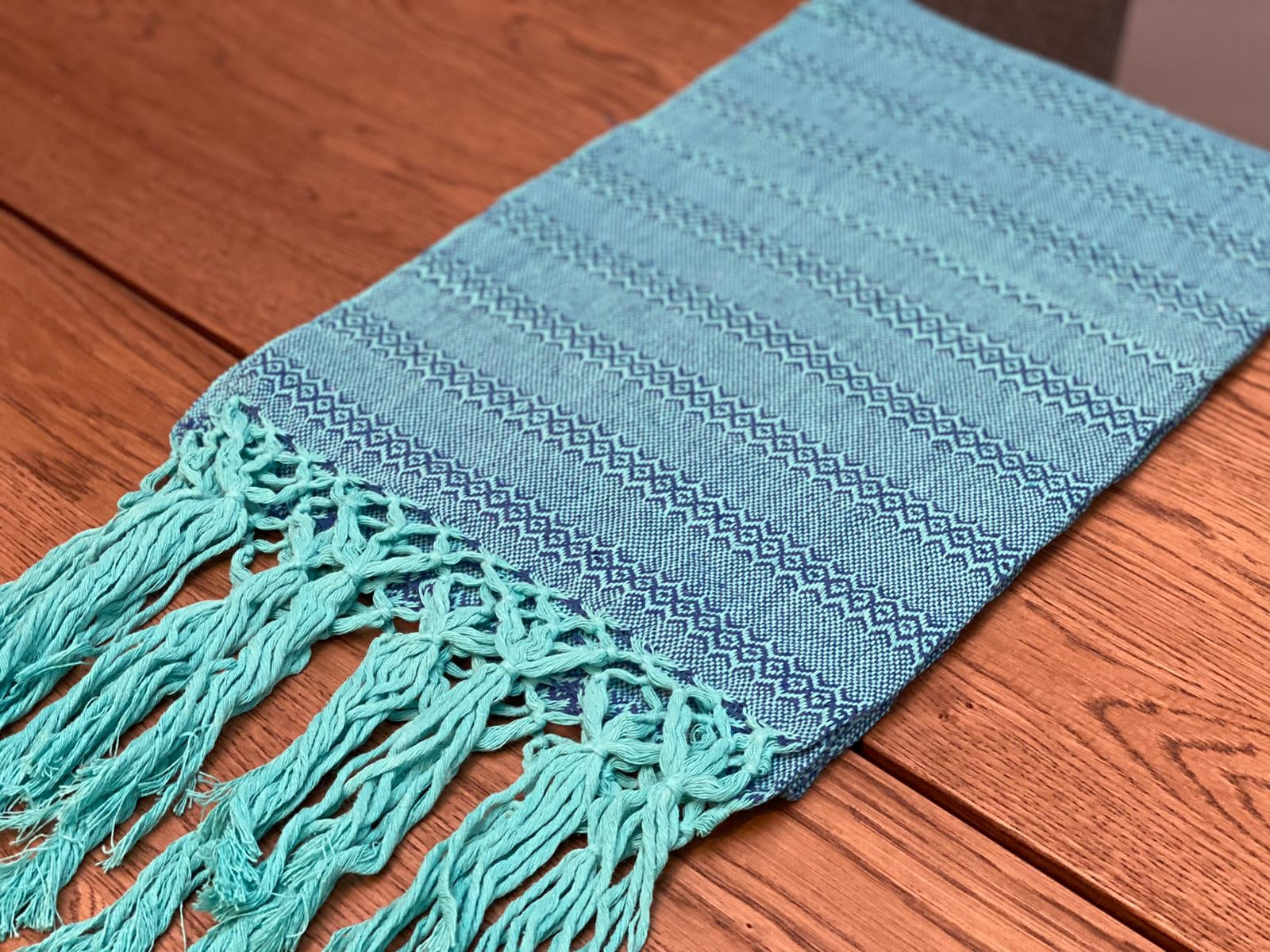 Mexican Rebozo Shawl - Blue Lagoon - Lola My Love