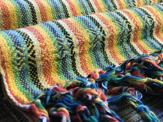 Mexican Rebozo Shawl - Yellow Rainbow - Lola My Love