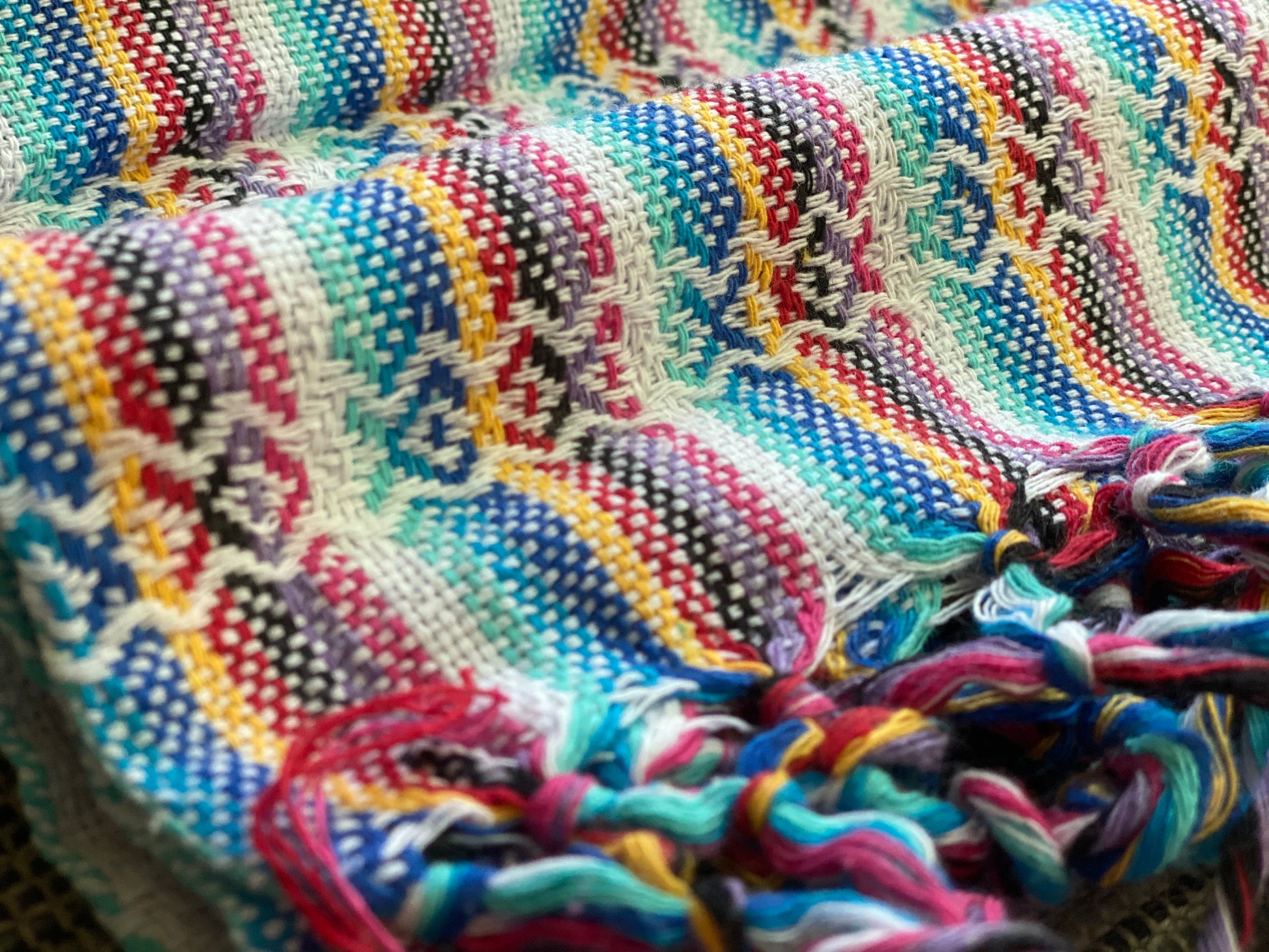 Mexican Rebozo Shawl - Mexican Candy Rainbow - Rebozo Shop Lola My Love