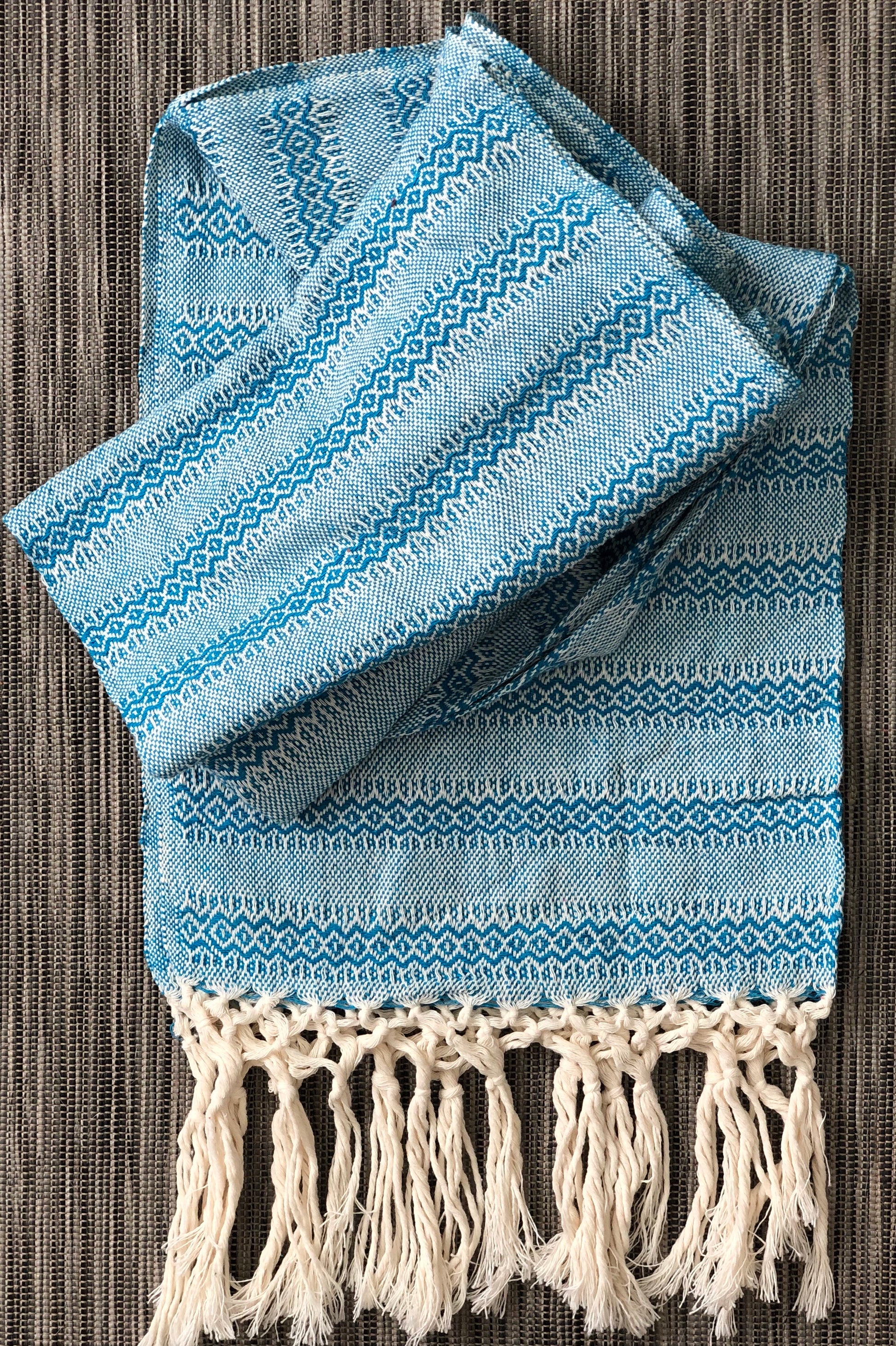 Mexican Rebozo Shawl - Blue Dreams - Lola My Love