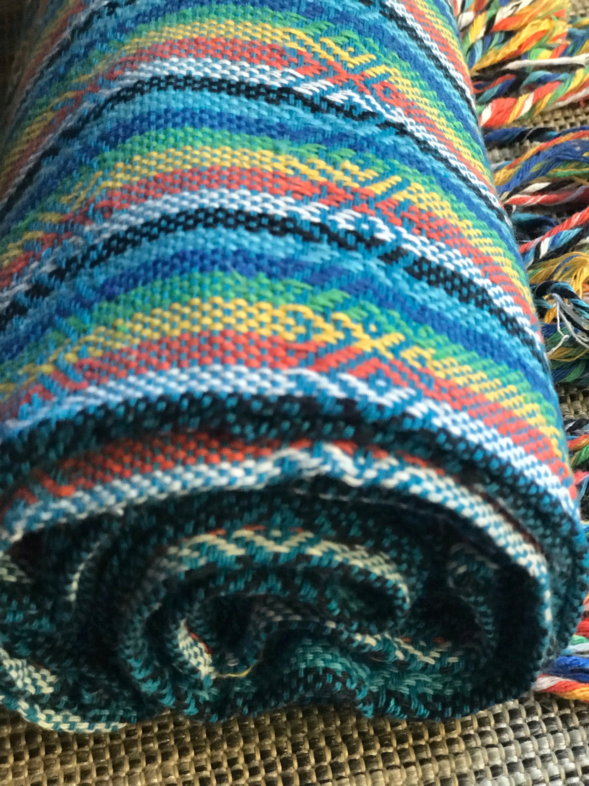 Mexican Rebozo Shawl - Blue Rainbow - Lola My Love
