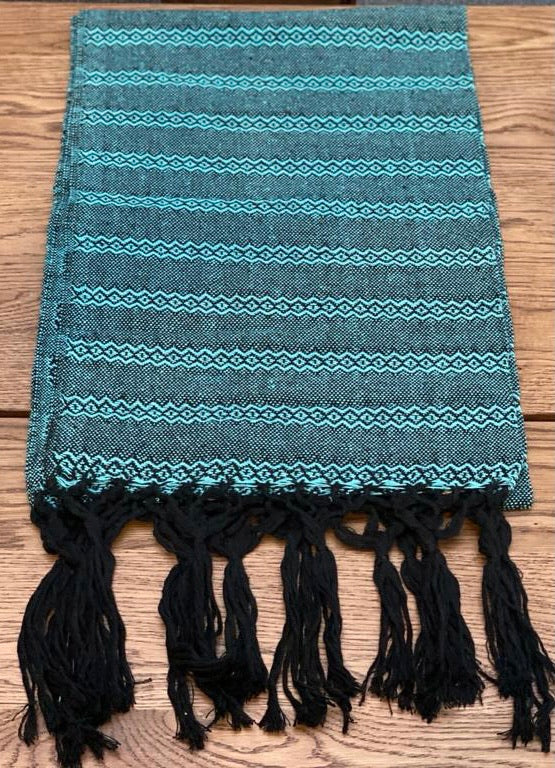 Mexican Rebozo Shawl - Deep Aqua - Lola My Love