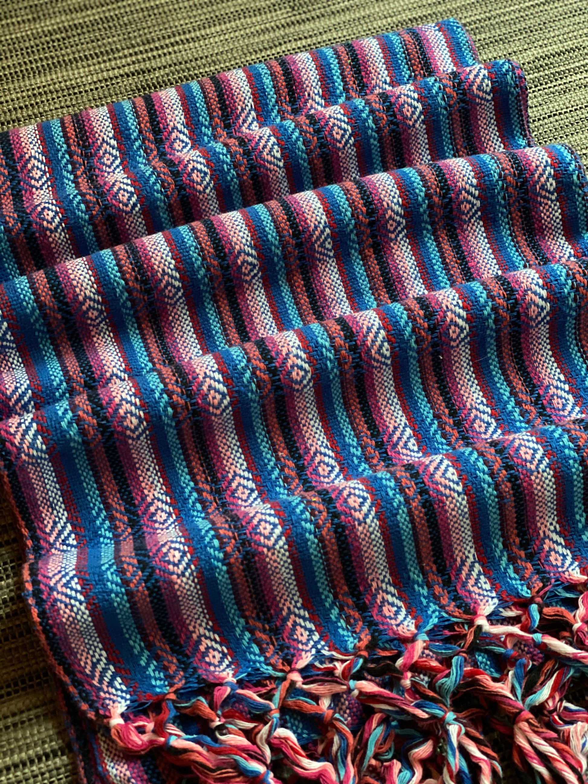 Mexican Rebozo Shawl - Ocean Rainbow - Rebozo Shop Lola My Love
