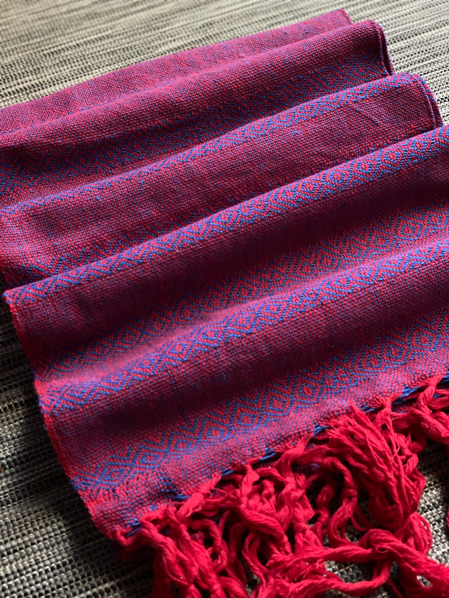 Mexican Rebozo Shawl - Red & Blue - Rebozo Shop Lola My Love