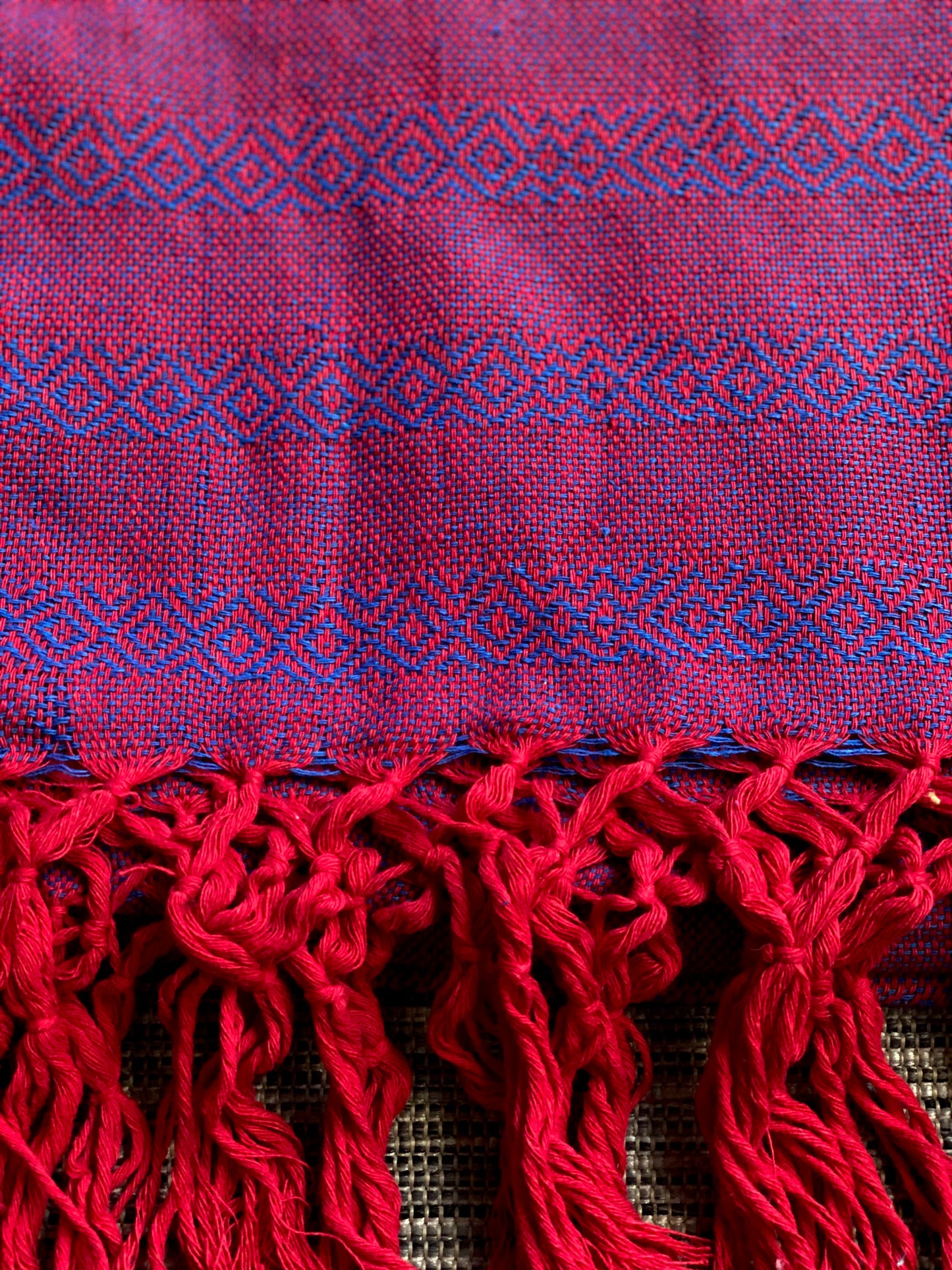 Mexican Rebozo Shawl - Red & Blue - Rebozo Shop Lola My Love