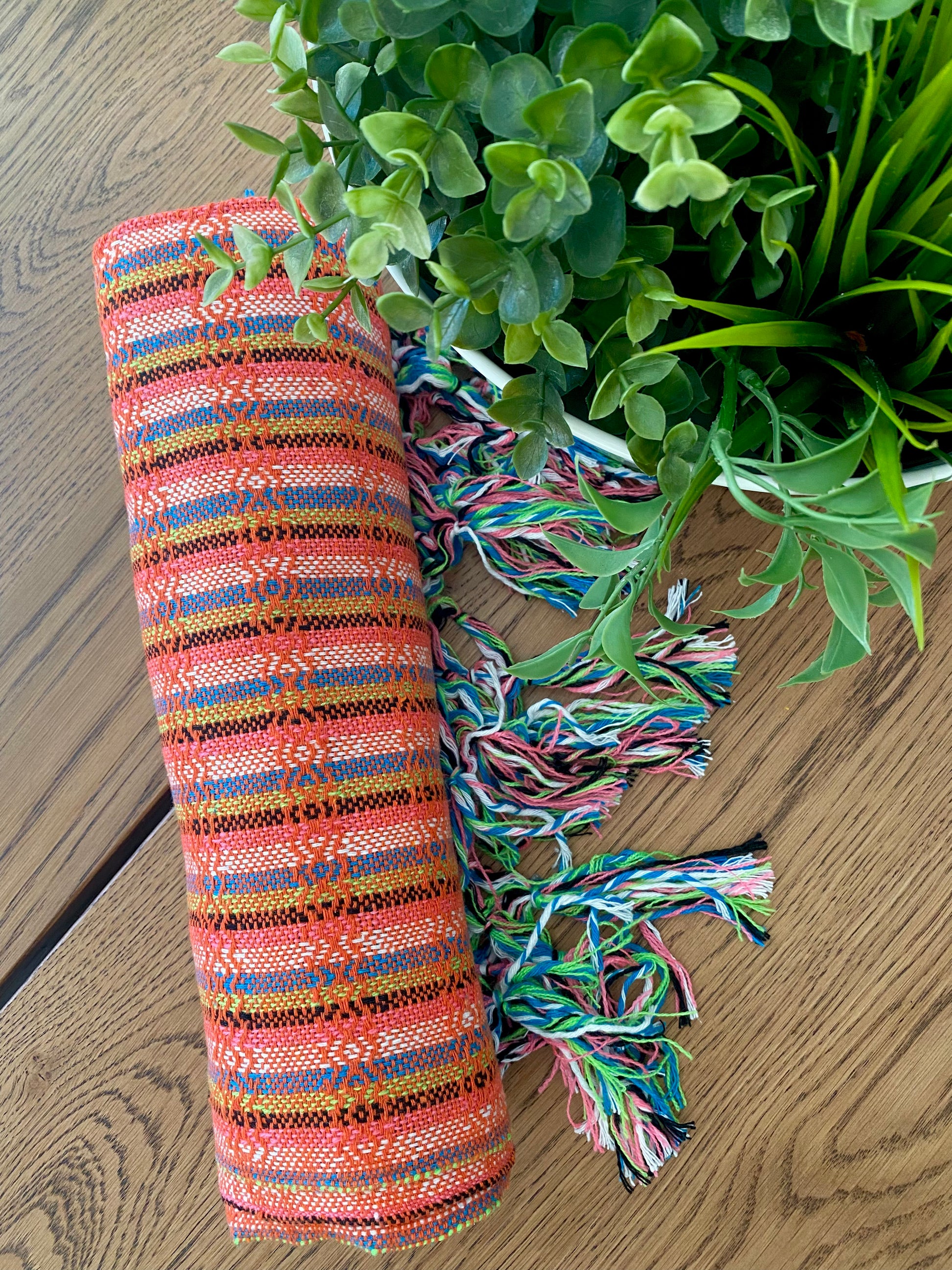 Mexican Rebozo Shawl - Pink Rainbow - Rebozo Shop Lola My Love