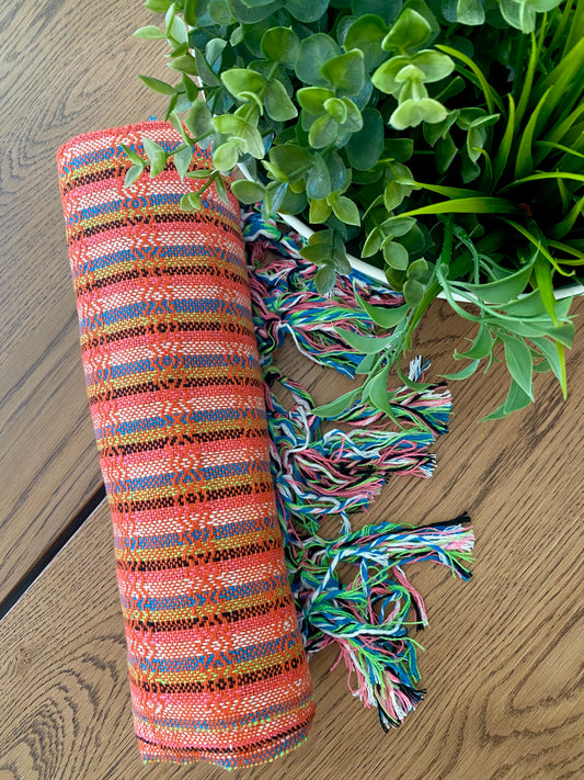 Mexican Rebozo Shawl - Pink Rainbow - Rebozo Shop Lola My Love