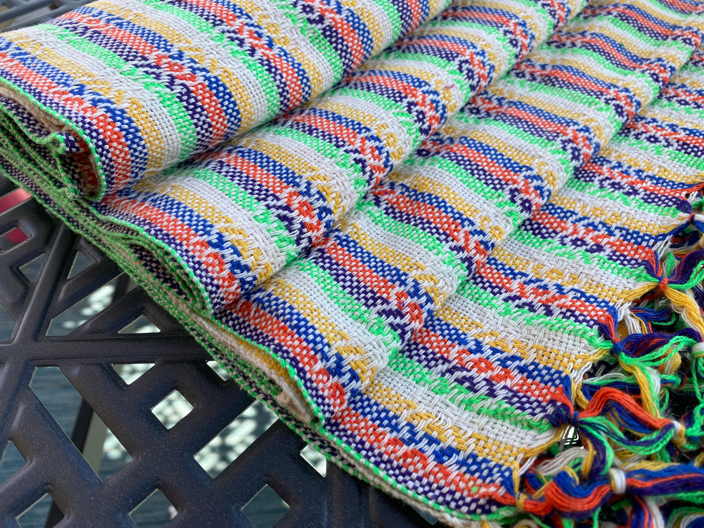 Mexican Cotton Rebozo & Baby Wrap - Bleached Rainbow